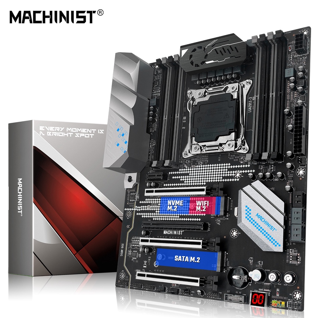 Placa Mãe original MACHINIST X99 MR9S X99 LGA 2011-3 Suporta Intel Xeon ...