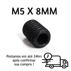 Parafuso Allen Sem Cabeça M5 X 8mm Côncava Oxidado Preto