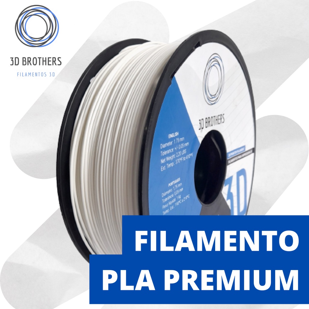 Filamento 3D PLA PREMIUM - BRANCO - 3D Brothers