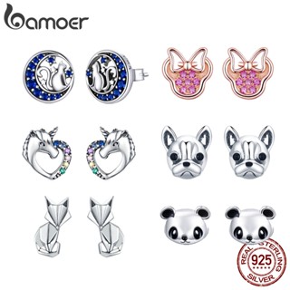 Brincos Bamoer 925 Prata Animal De Estimação Cachorro Gato Orelha Pinos Fashion Joias Para Mulheres Presente PAS414