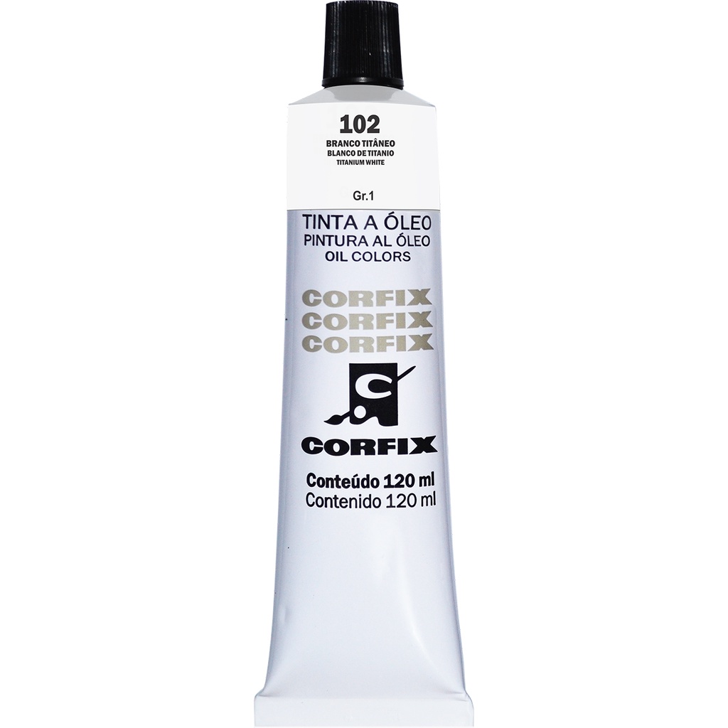 Tinta Óleo Corfix 120ml Cor Branco Titâneo 102 Gr. 1 em Oferta na Shopee