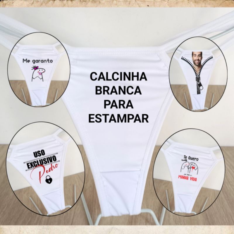 Kit 10 TANGA FIO DENTAL (BRANCAS) PARA SUBLIMAÇÃO