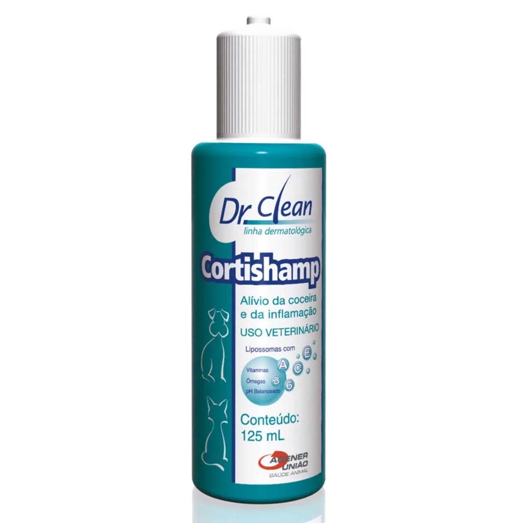 Cortishamp 125ml Dr. Clean Shampoo Para Coceira Cães e Gatos em Oferta na Shopee