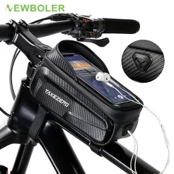 NEWBOLER 1.5L Saco De Bicicleta Com Moldura Frontal Tubo De Ciclismo À Prova D'água Suporte De 7 Polegadas Tela Sensível Ao Toque Acessórios De Bolsa