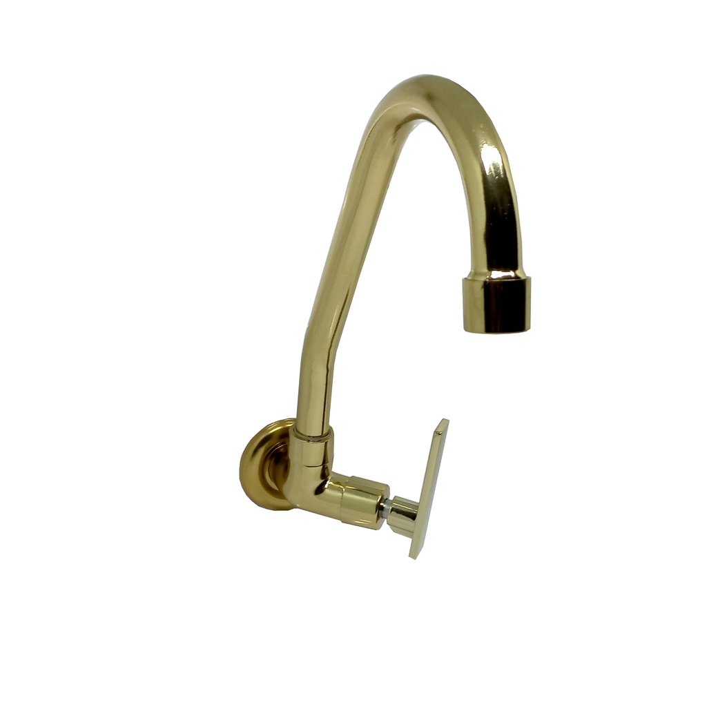 Torneira Dourada Para Cozinha de Parede Bica Movel de Metal | Shopee Brasil
