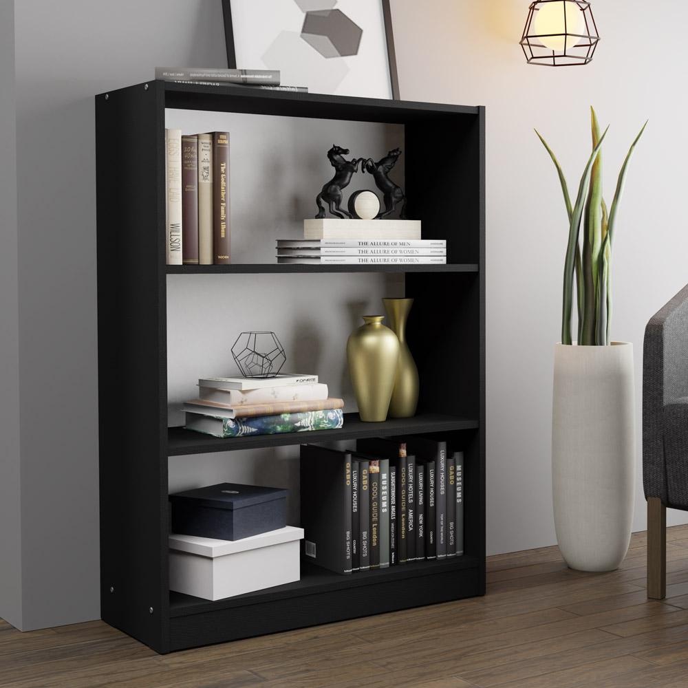 Estante para Livros Home Sala Madesa 6907 com 3 Nichos - Preto em Oferta na Shopee