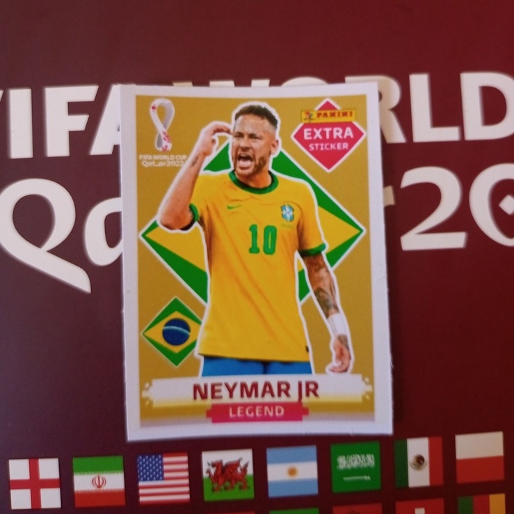 Figurinha Legends Neymar Jr - OURO -Extra Sticker - Copa do Mundo 2022 -  Corre Que Ta Baratinho