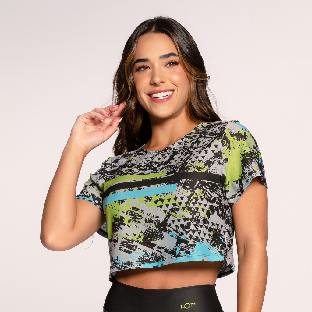 Cropped Fitness Feminino Estampado Básico Academia Modernize em Oferta na Shopee
