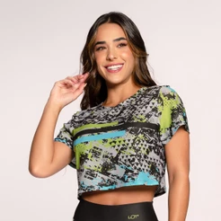 Cropped Fitness Feminino Estampado Básico Academia Modernize