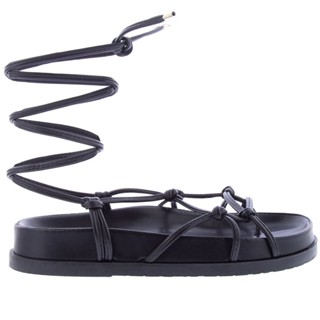 Sandália Gabriela Flatform Amarração Nós Preto