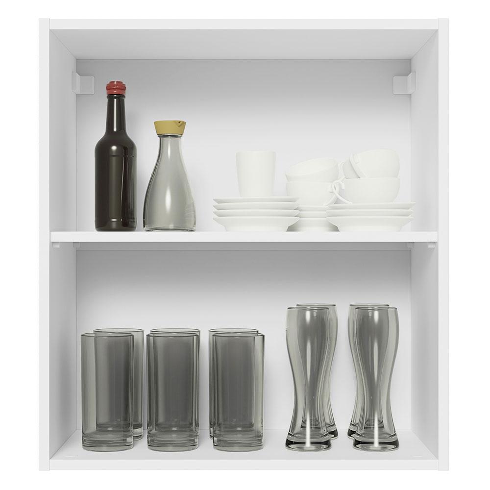 Detalhes do Armário de Cozinha Aéreo 100% MDF 60 cm 1 Porta Branco/Preto Acordes Madesa