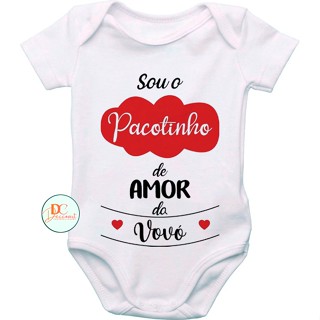 Body Personalizado Pacotinho De Amor Da Vovó GB0249 Body Bebê