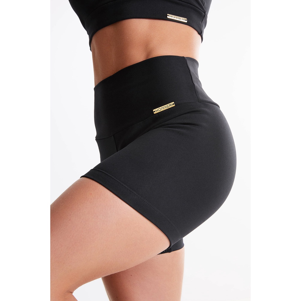 Short Preto Feminino Suplex Moda Fitness Não Transparente Cintura Alta Academia Dia a Dia Exercícios Corrida Crossfit P