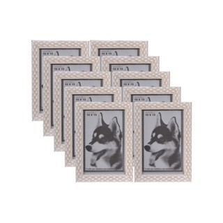 KIT 10 PORTA RETRATO 10X15 BEGE PVC ALTO RELEVO