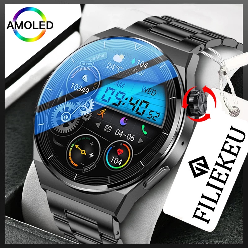 FILIEKEU GT3 Pro relógio inteligente NFC+Carga sem fio+Voz IA+Chamada Bluetooth IP68 À Prova D'água negócios esportivos smartwatch