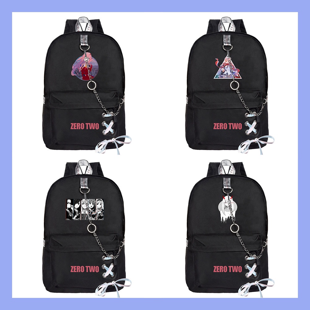 Zero Two Darling In The Franxx Mochila Escolar Leve Respirável De Desenho  Animado Simples Para Estudantes - Escorrega o Preço