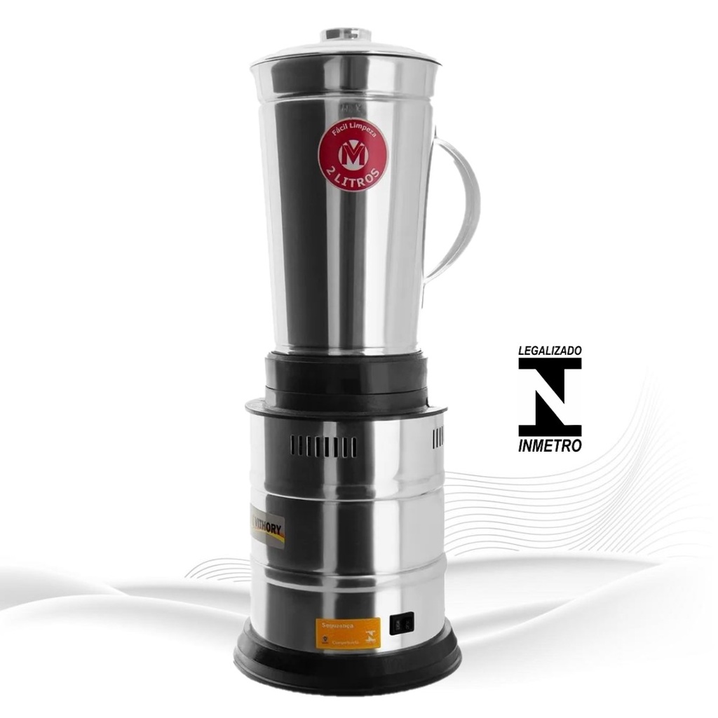 Liquidificador Triturador Industrial 2 Litros Baixa Rotação Para Açaí Massas Sorvete Bolo Profissional
