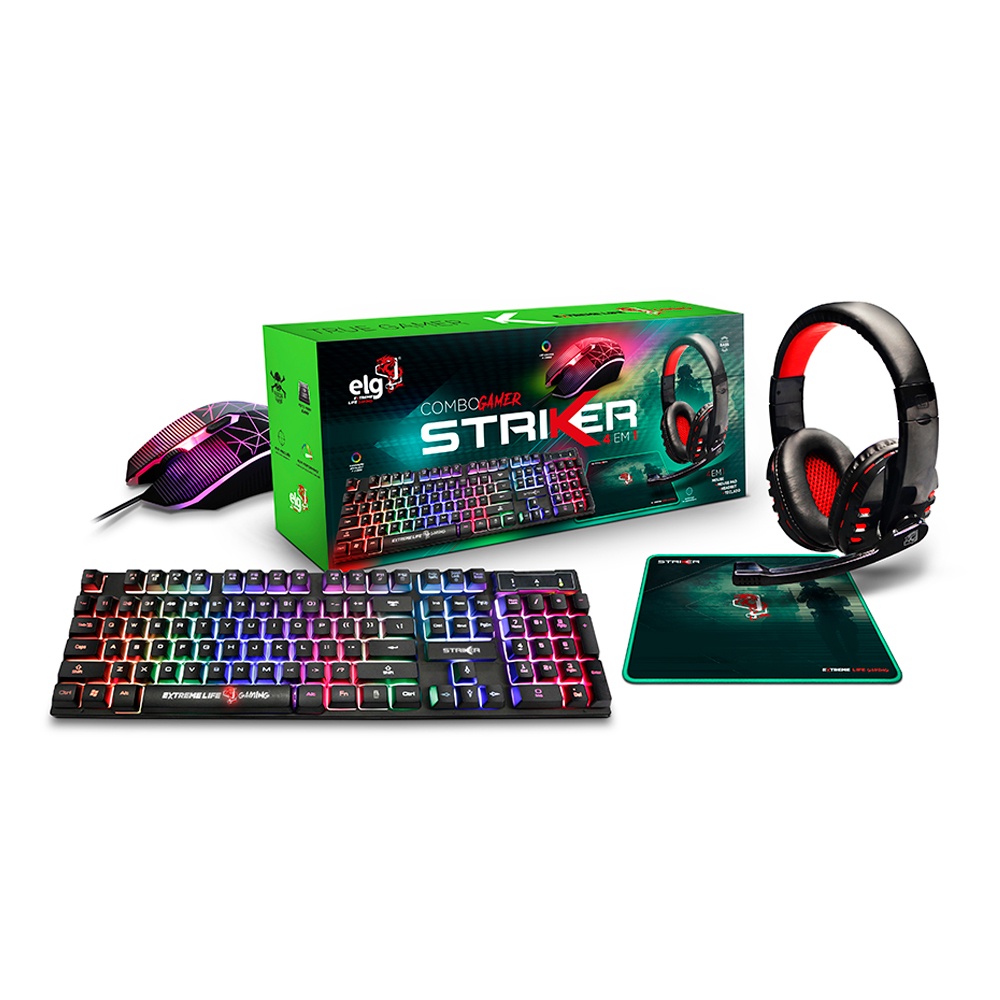 Combo elg stryker teclado/mouse/headset/mousepad - cgsr41