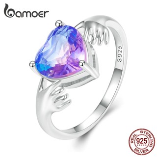 Bamoer 925 Anel Guardião Da Moda Prata Para Presentes Femininos