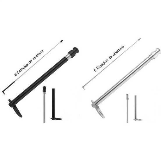 Antena Aço Inox  ZEM Para Moto 125 Corta Pipa 6 Estágios Retrovisor em Oferta na Shopee