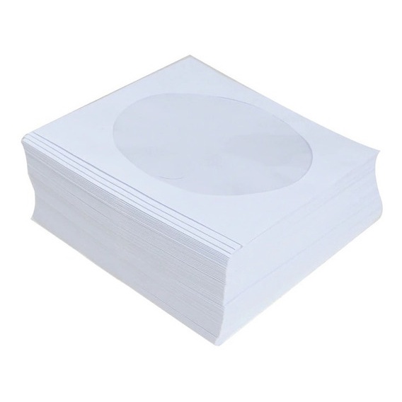 1000 Unidades Envelope p/CD e DVD c/Visor Transparente - BRANCO