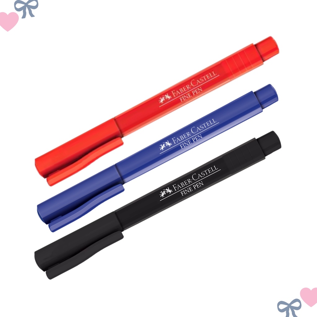 Kit Caneta Fine Pen Faber Castell 3 Cores Ponta Fina 0.4mm em Oferta na Shopee