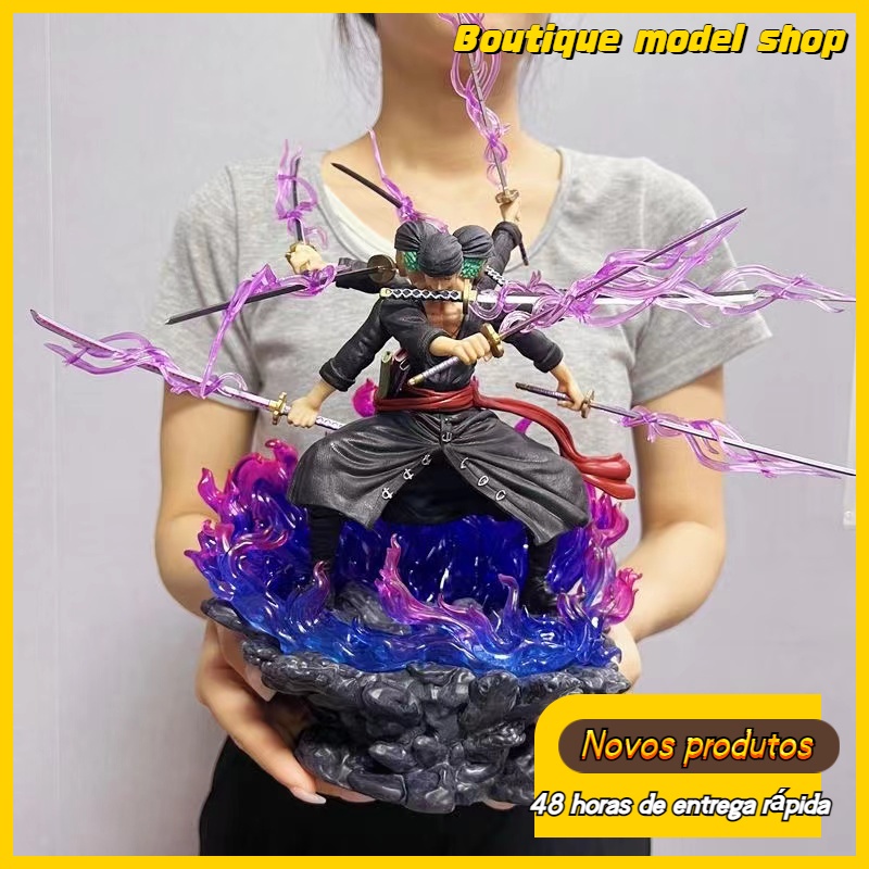 One Piece Wano País Zoro Fantasma Nove Espadas Asura Três Cabeças Seis-Armed Super Grande Figura