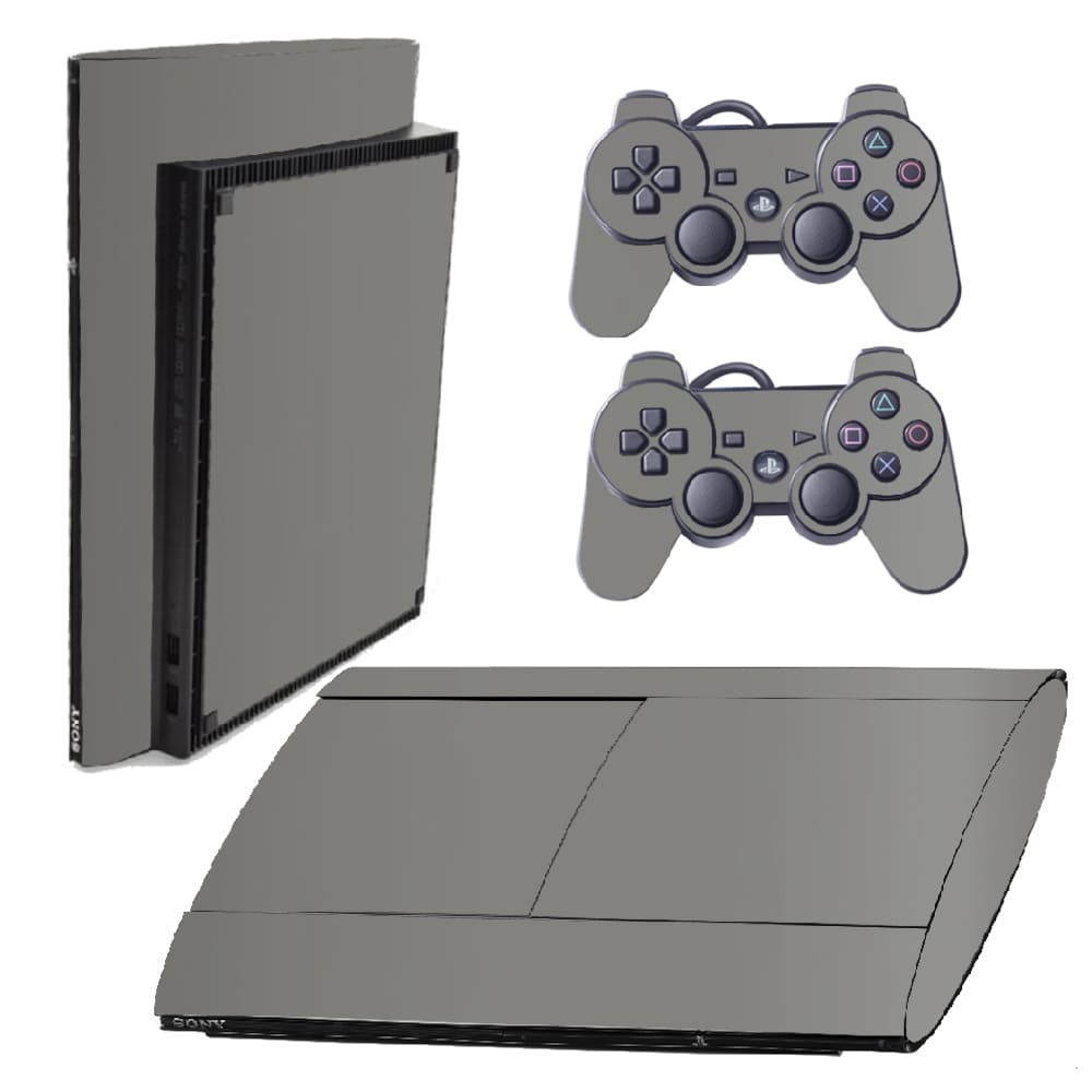 Skin PS3 Super Slim Playstation Adesivo Pelicula Protetora Brilho Cor Cinza