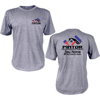 Camiseta Uniforme Profissional Pintor Manga Curta Trabalho Autônomo PERSONALIZADA