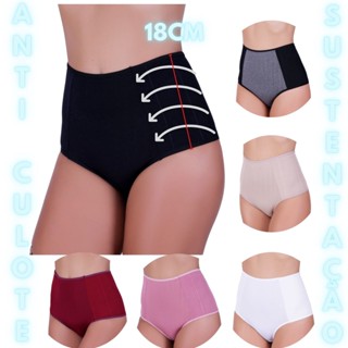Kit 3 Calcinha Pos Parto Anti Culote Segura Barriga Remover Imperfeição Cintura Alta model...