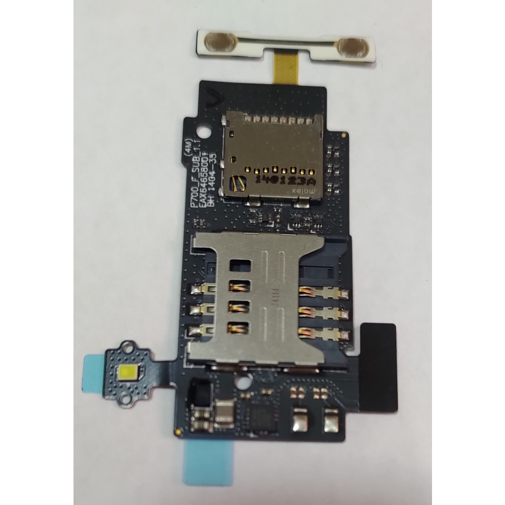 FLEX LEITOR SLOT CONECTOR DE CHIP SIM CARD VOLUME LG P700 P705 OPTIMUS L7