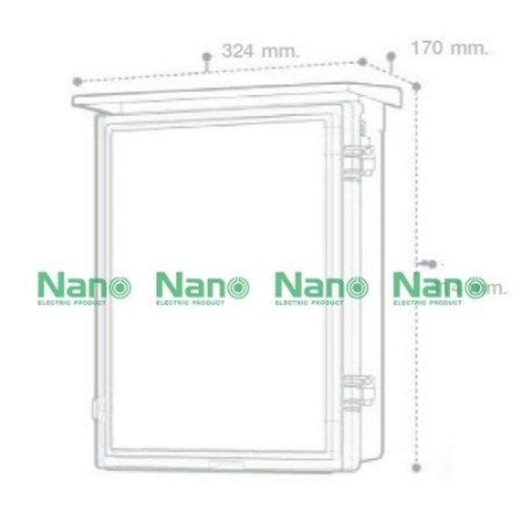 รูปสินค้า NANO Electric® NANO-103CG ตู้กันน้ำพลาสติก มีหลังคา ฝาใส ขนาด 12.5x16x6.50 นิ้ว (324 x 414 x 170 mm) สีเทา