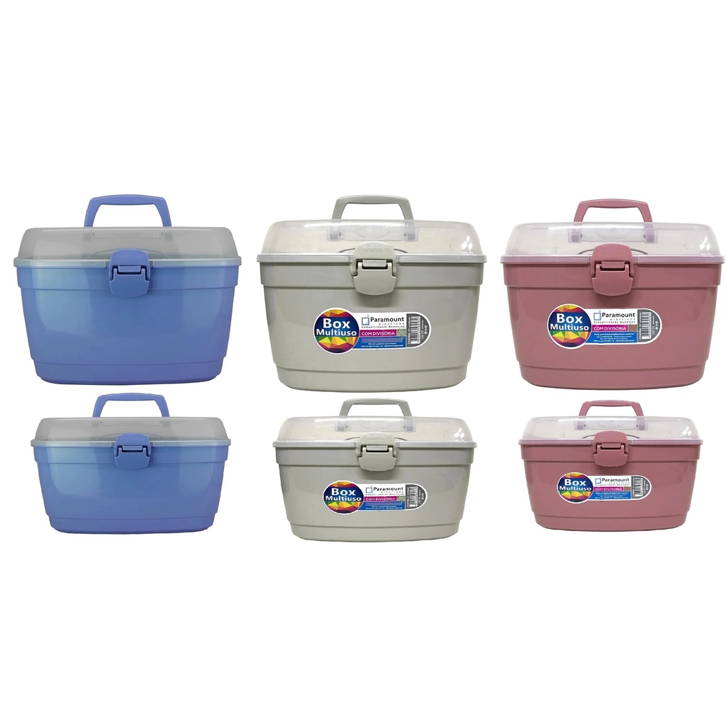 Conjunto Manicure 2 Caixa Box Organizadora Maleta Multiuso com Divisória P e M - Paramount