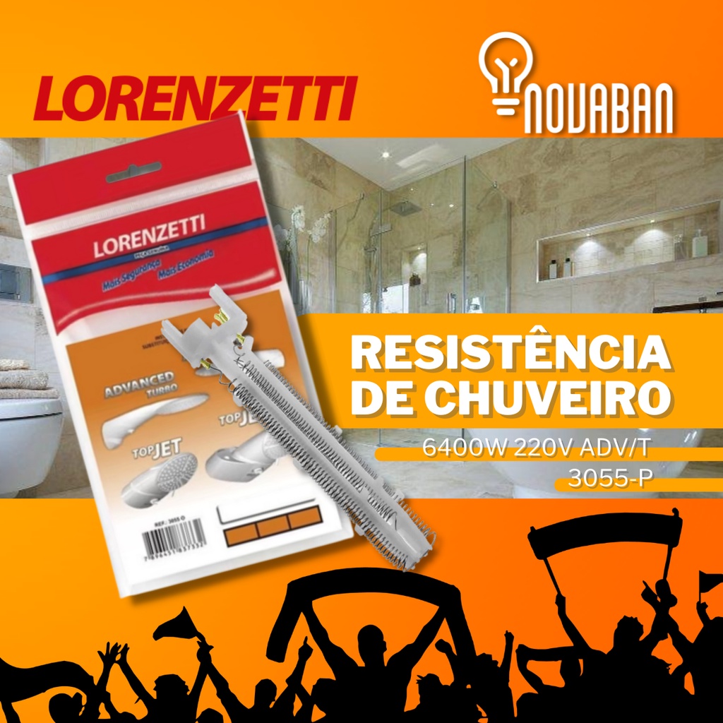 Resistência de chuveiro 6400W 220V Adv t advanced e top jet Lorenzetti 3055 P