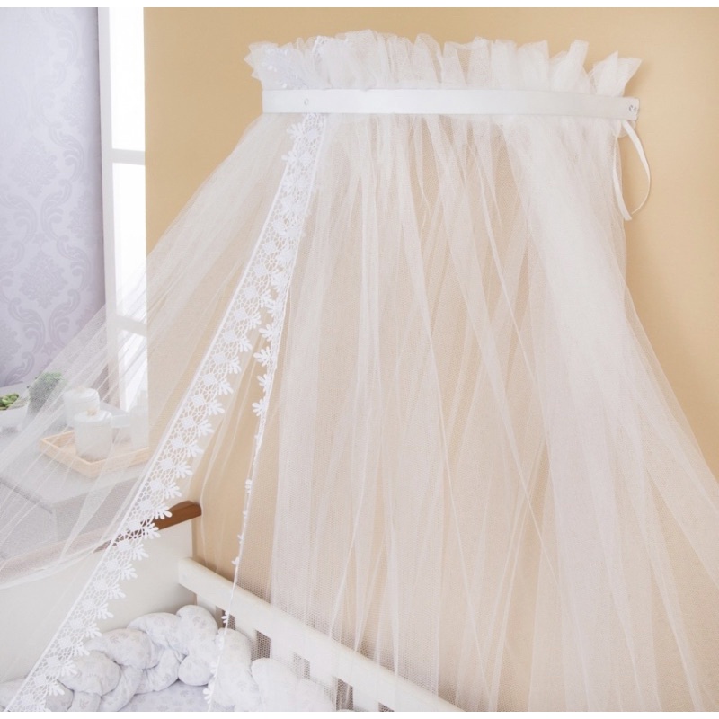 Dossel Infantil Branco Para Bebê Com Mosquiteiro