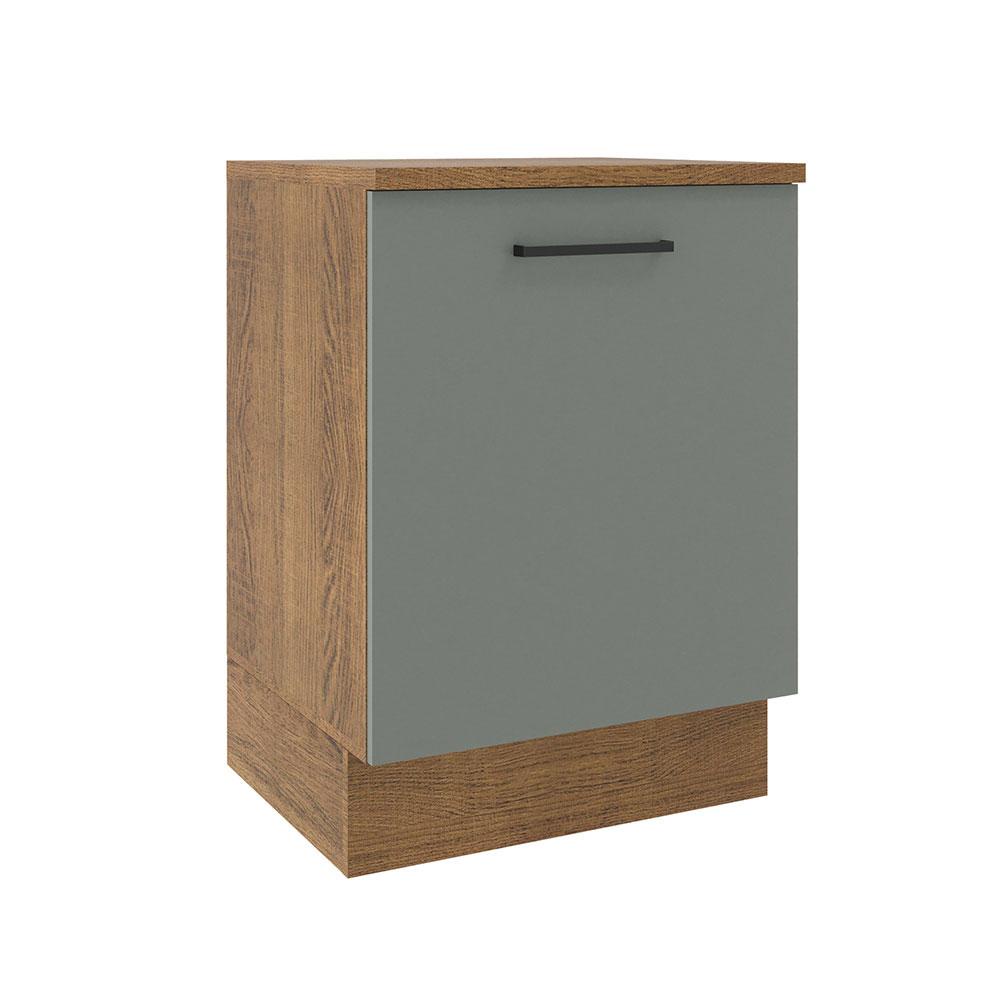 Balcão Armário de Cozinha 60 cm 1 Porta Rustic/Cinza Agata Madesa - Home & Living
