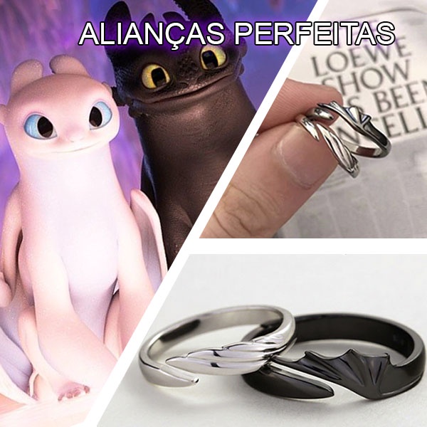 Aliança Ajustável / Casal Como Treinar Seu Dragão