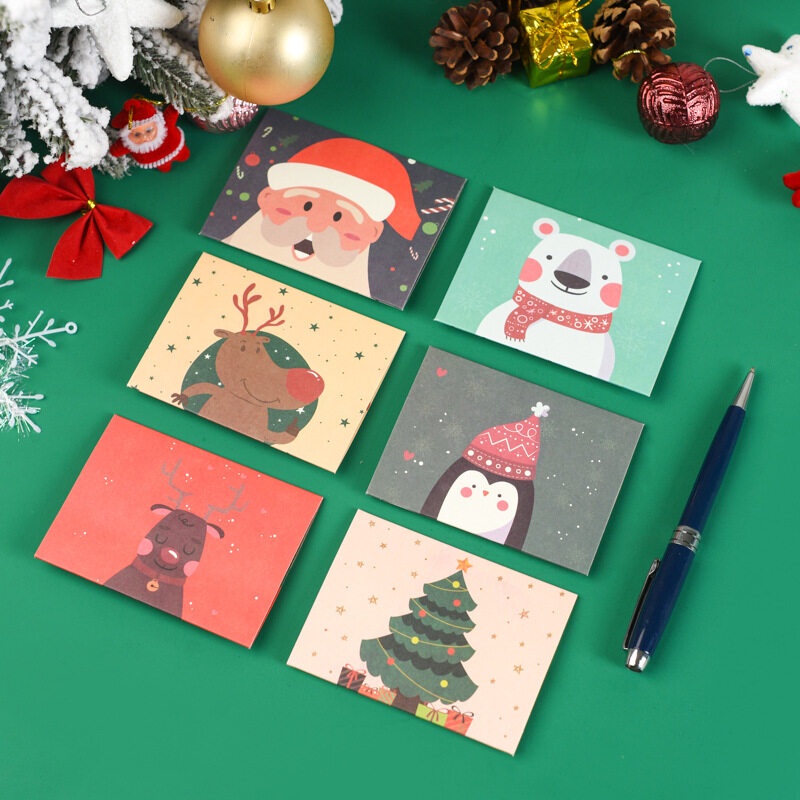 1 Peça Feliz Natal Cartão De Papel De Embrulho Feito À Mão Etiquetas Papai  Noel Cartões Decoração De Ano Novo | Shopee Brasil