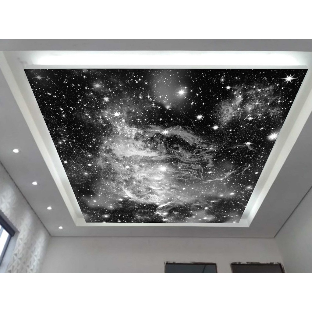 Papel de Parede de Teto - Adesivo Decorativo Para Teto - Painel Fotográfico Espaço Universo Paisagem Céu Galaxia ROF - 070