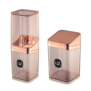 Conjunto Luxo Banheiro Porta Escova de Dentes e Porta Algodao Em 4 Cores - UZ em Oferta na Shopee