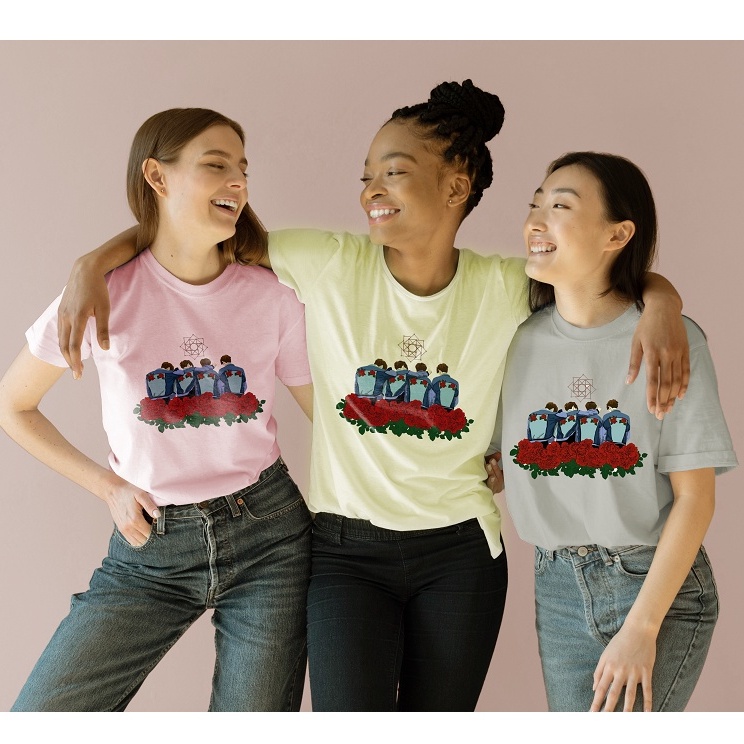 Camiseta  grupo kpop The Rose - Coloridas - babylook - rosas