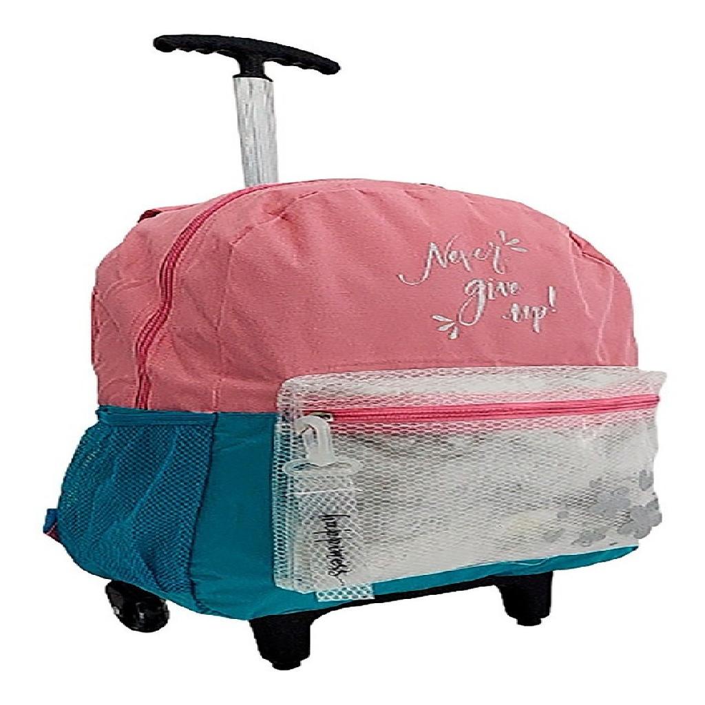 Mochila Feminina Infantil Juvenil Rodinhas Colorida Escolar