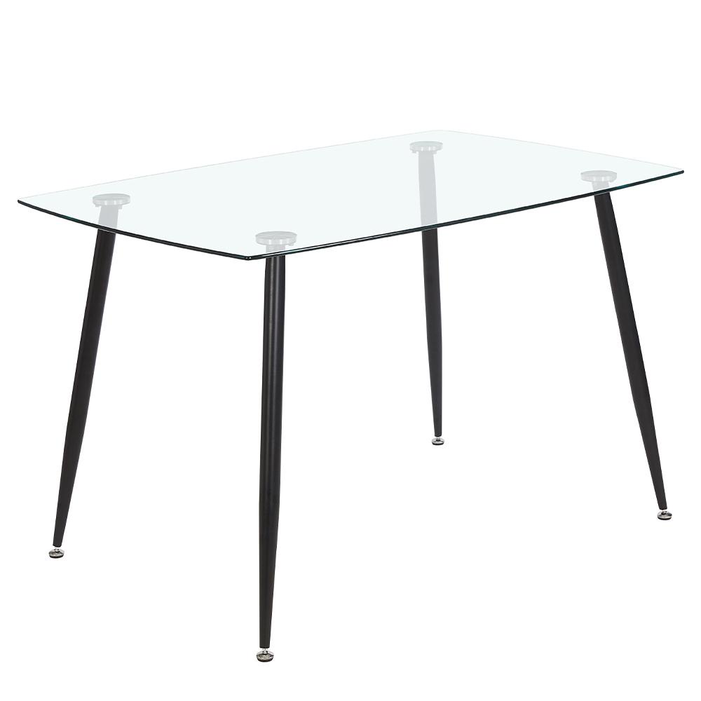 Mesa de Vidro Moderna com Pés Palito Para Escritório Jantar Decoração 130cm