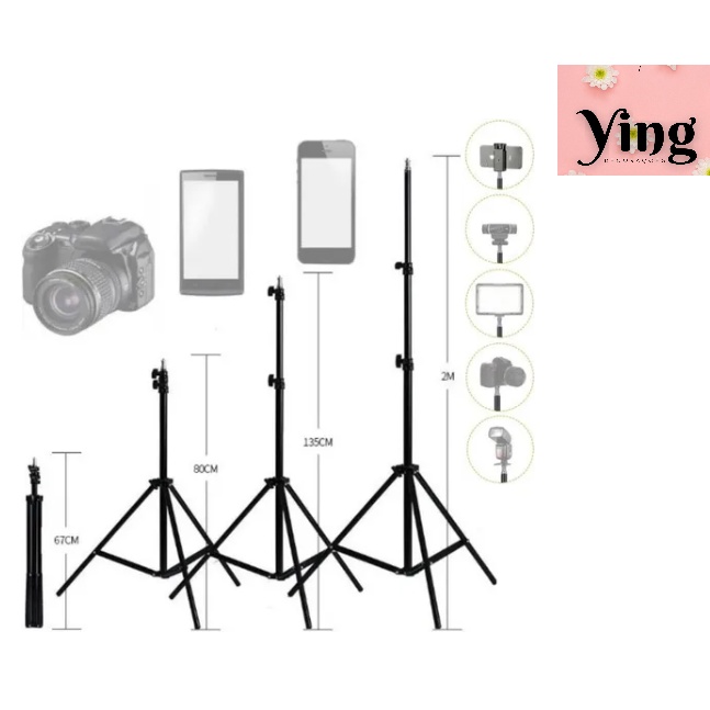 Tripé Para Iluminação 2.1 Metros Universal Celular Camera Tiktok Ring Light