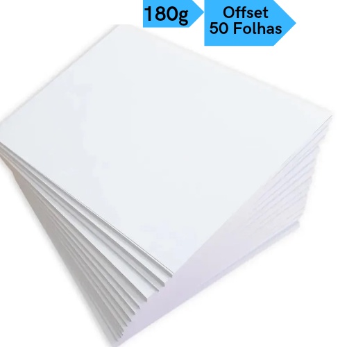 Papel Offset Opaline Liso 50 Folhas 180g A4 Branco Diplomata Masterprint