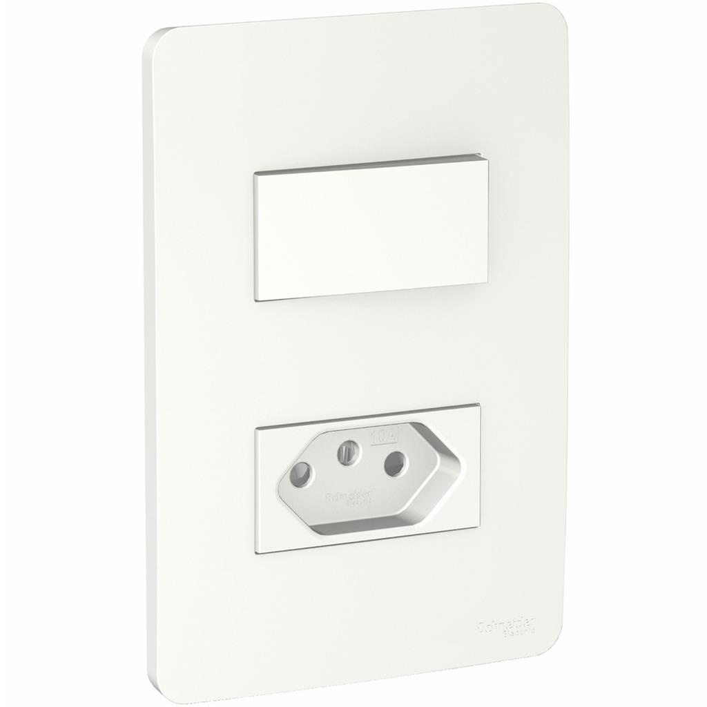Conjunto Interruptor Simples + Tomada 2P+T 10a 250v Branco - Home Appliances