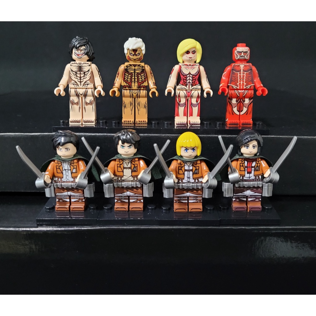 Bonecos Attack on Titan Shingeki no Kyojin Ataque dos Titas Anime Blocos de  Montar Minifigura Compatível com Lego Miniatura Minifigure - Escorrega o  Preço