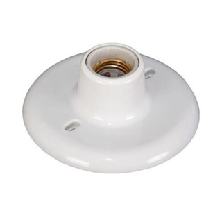 Plafon Plástico Branco com Bocal de Porcelana E27