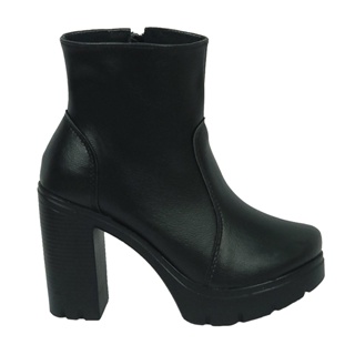 Bota Plataforma Cano Curto Detalhe Em Zíper Feminino Confort em Oferta na Shopee