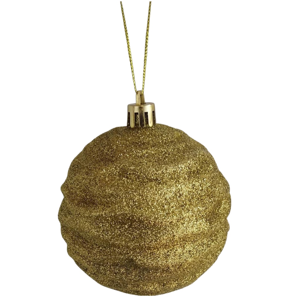 Kit 3 Bolas De Natal 8cm Grande Dourada Frisada - Bela flor | Shopee Brasil